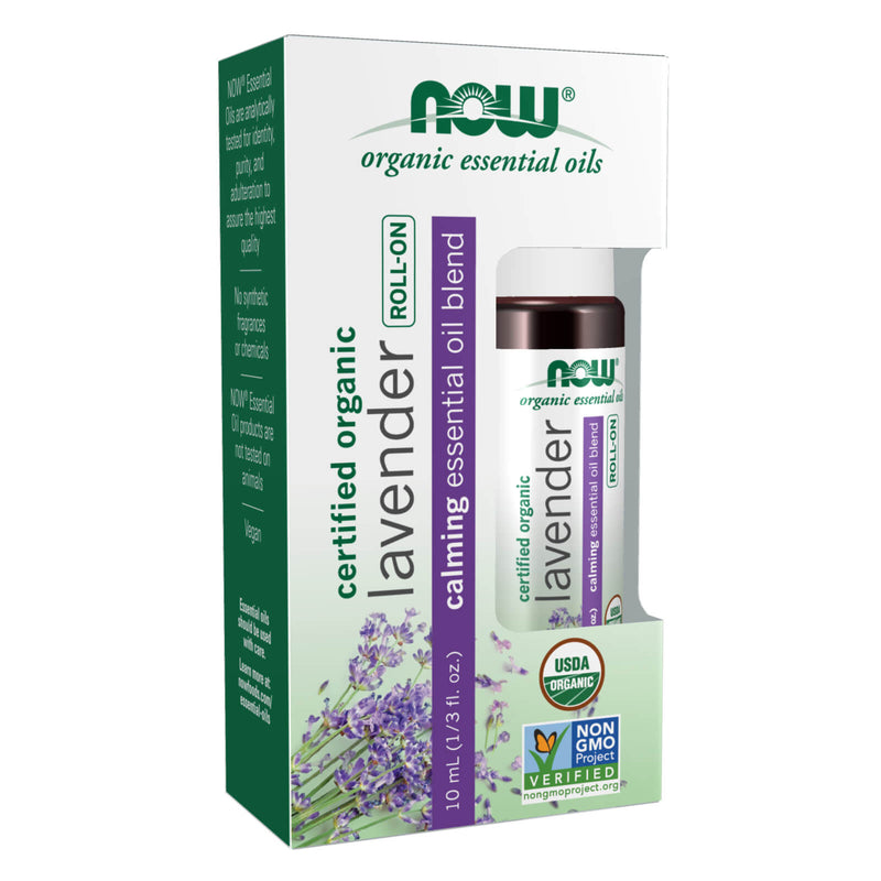 NOW Foods Lavender Essential Oil Blend Organic Roll-On 10 mL - DailyVita