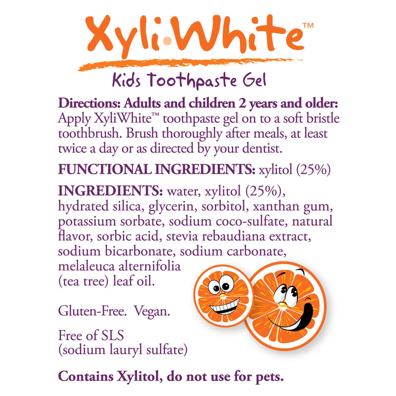 NOW Foods XyliWhite Orange Splash Toothpaste Gel for Kids 3 oz - DailyVita