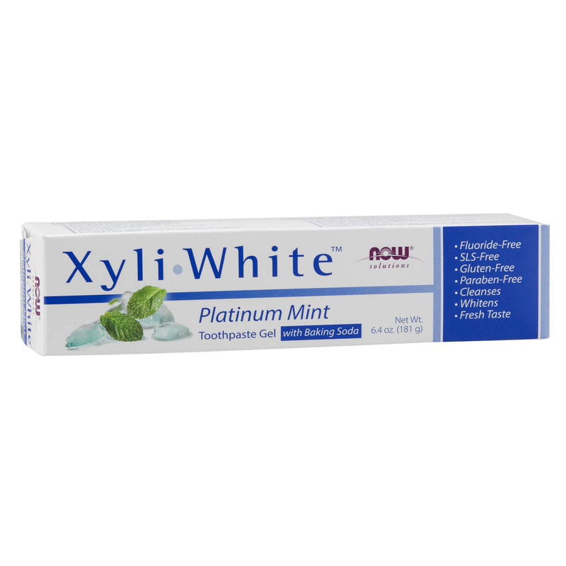 NOW Foods Xyliwhite Platinum Mint Toothpaste Gel with Baking Soda 6.4 oz - DailyVita