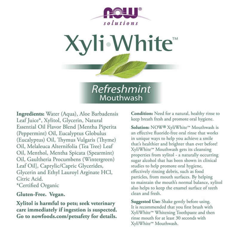 NOW Foods Xyliwhite Refreshmint Mouthwash 16 oz - DailyVita