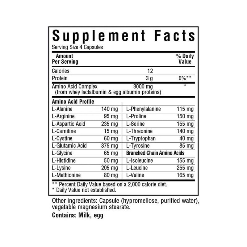 Bluebonnet Amino Acid 750 mg 120 Veg Capsules - DailyVita