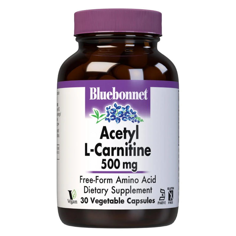 Bluebonnet Acetyl L-Carnitine 500 mg 30 Veg Capsules - DailyVita