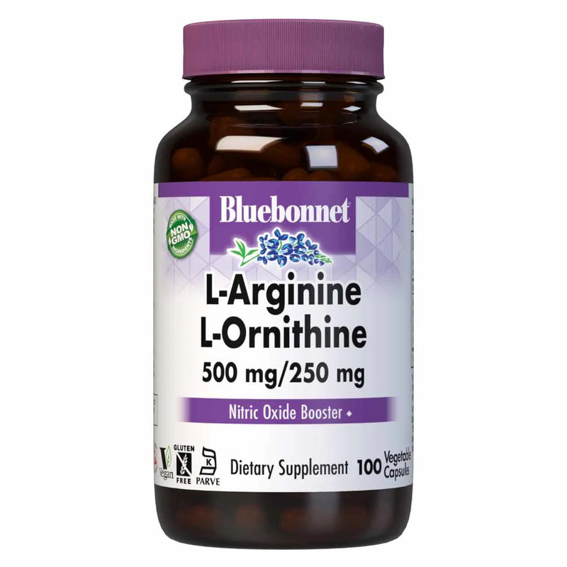Bluebonnet L-Arginine / L-Ornithine 500 mg / 250 mg 100 Veg Capsules - DailyVita