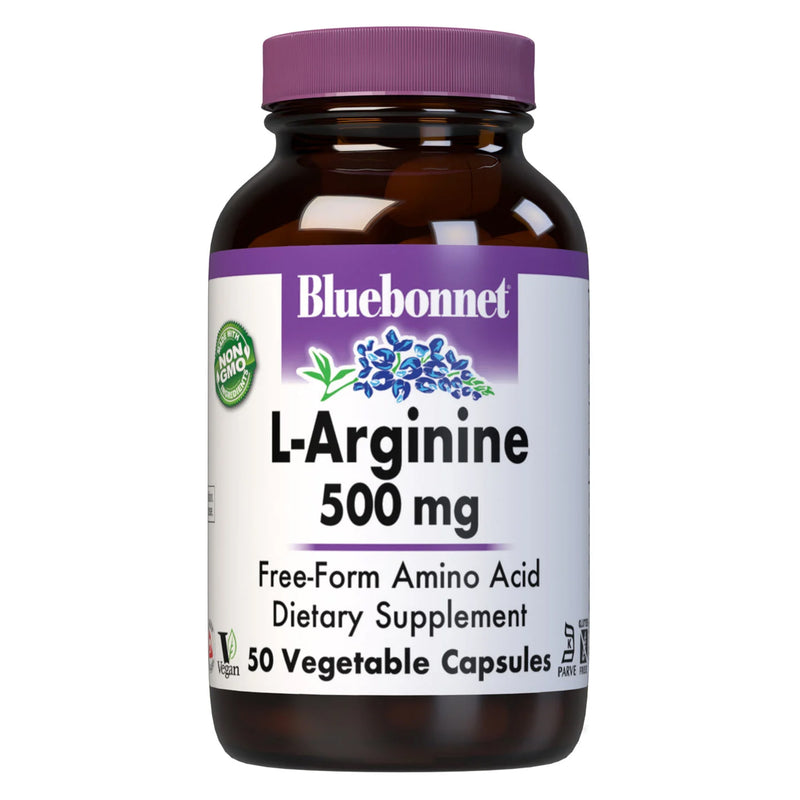 Bluebonnet L-Arginine 500 mg 50 Veg Capsules - DailyVita