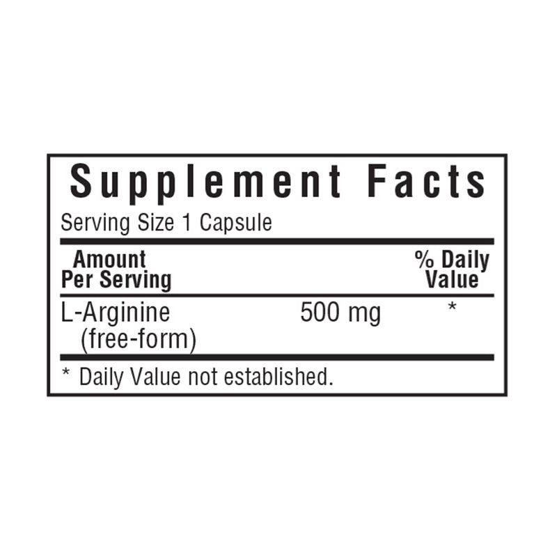 Bluebonnet L-Arginine 500 mg 50 Veg Capsules - DailyVita