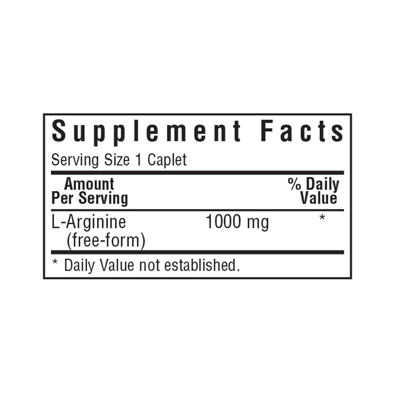 Bluebonnet L-Arginine 1000 mg 50 Caplets - DailyVita