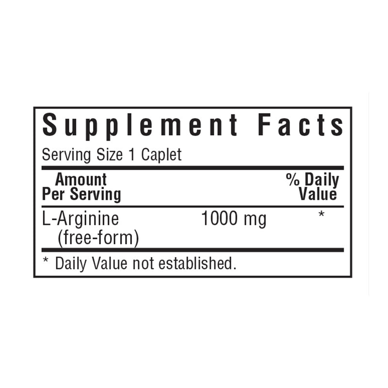 Bluebonnet L-Arginine 1000 mg 100 Caplets - DailyVita