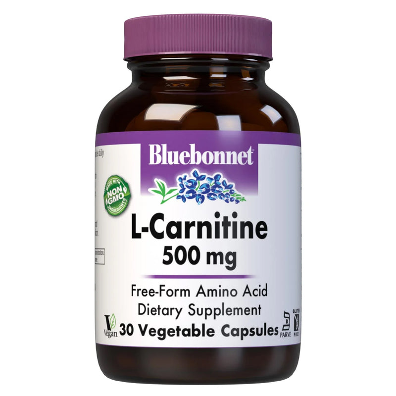 Bluebonnet L-Carnitine 500 mg 30 Veg Capsules - DailyVita