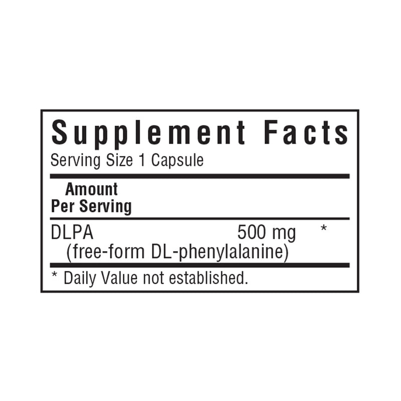 Bluebonnet DLPA 500 mg 30 Veg Capsules - DailyVita