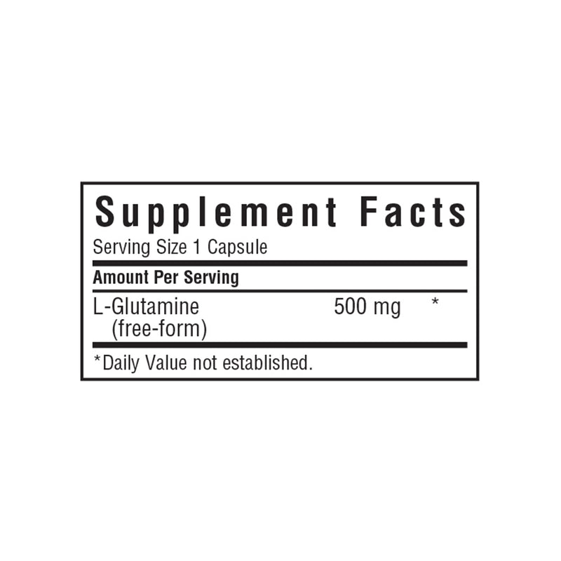 Bluebonnet L-Glutamine 500 mg 50 Veg Capsules - DailyVita
