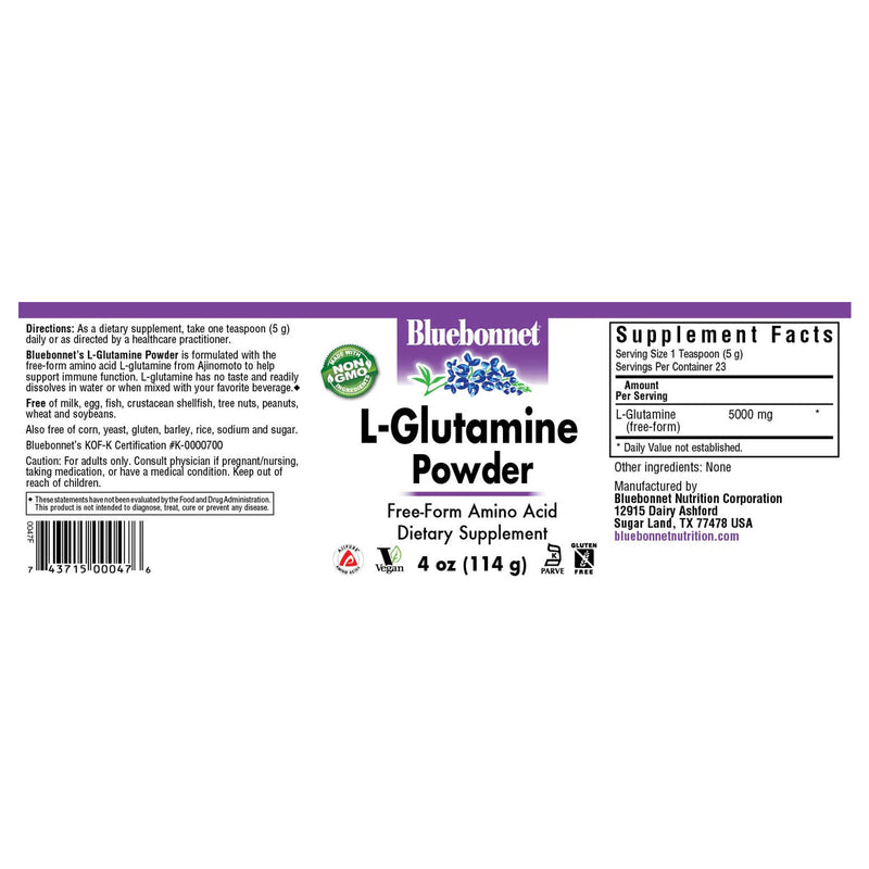 Bluebonnet L-Glutamine Powder 4 oz - DailyVita