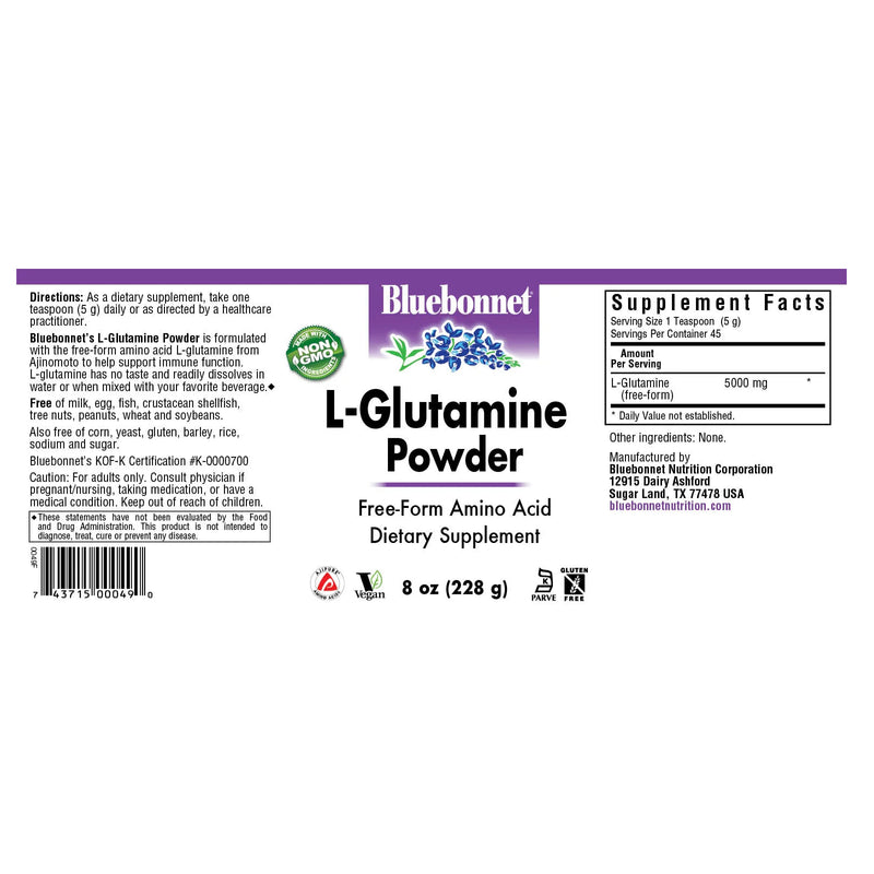 Bluebonnet L-Glutamine Powder 8 oz - DailyVita