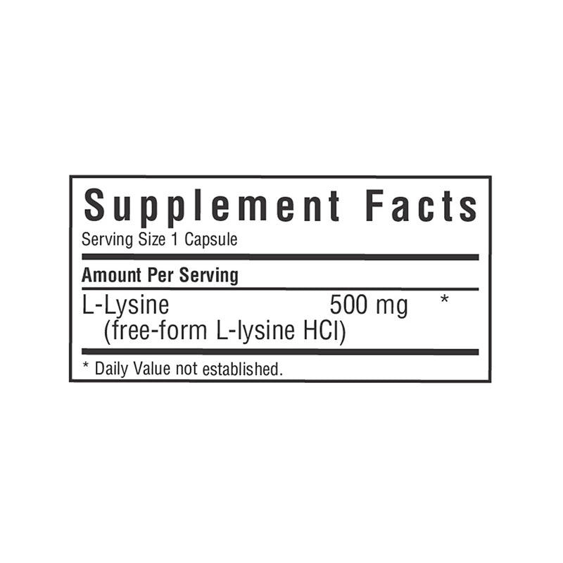 Bluebonnet L-Lysine 500 mg 50 Veg Capsules - DailyVita