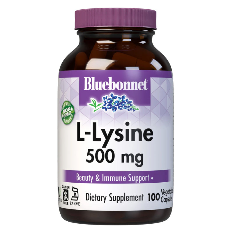 Bluebonnet L-Lysine 500 mg 100 Veg Capsules - DailyVita