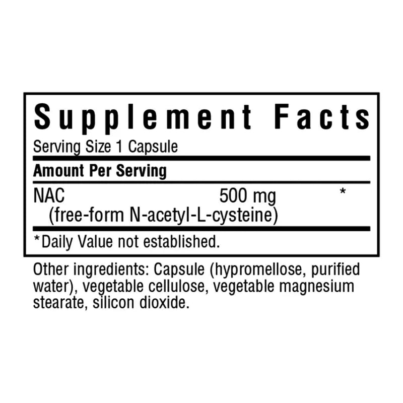 Bluebonnet N-Acetyl Cysteine (NAC) 500 mg 30 Veg Capsules - DailyVita