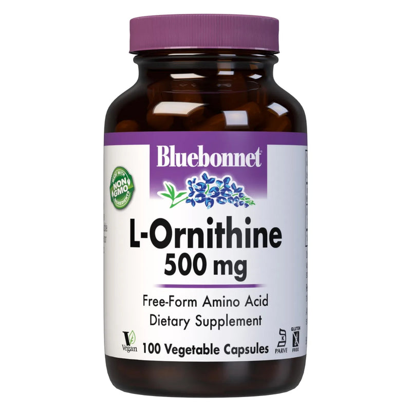 Bluebonnet L-Ornithine 500 mg 100 Veg Capsules - DailyVita