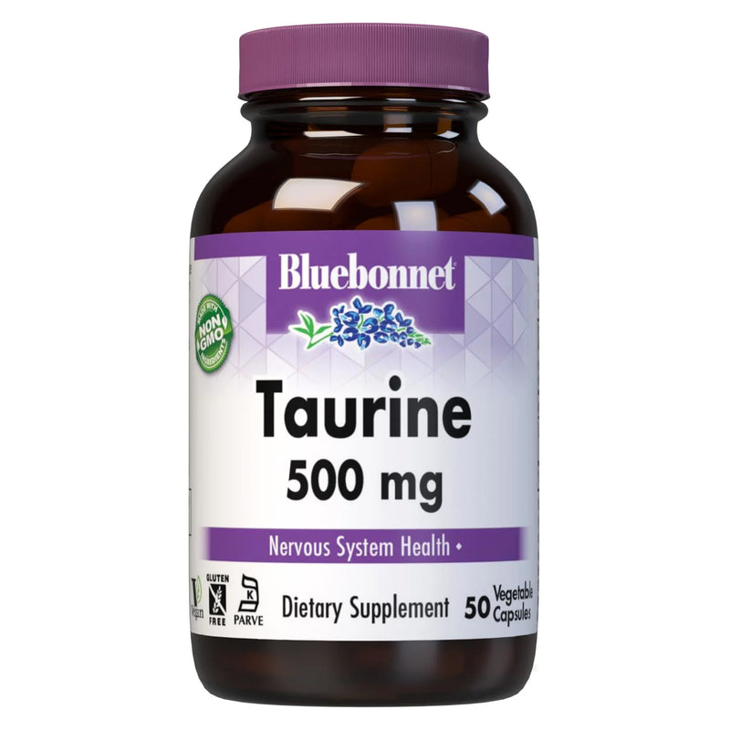 Bluebonnet Taurine 500 mg 50 Veg Capsules - DailyVita