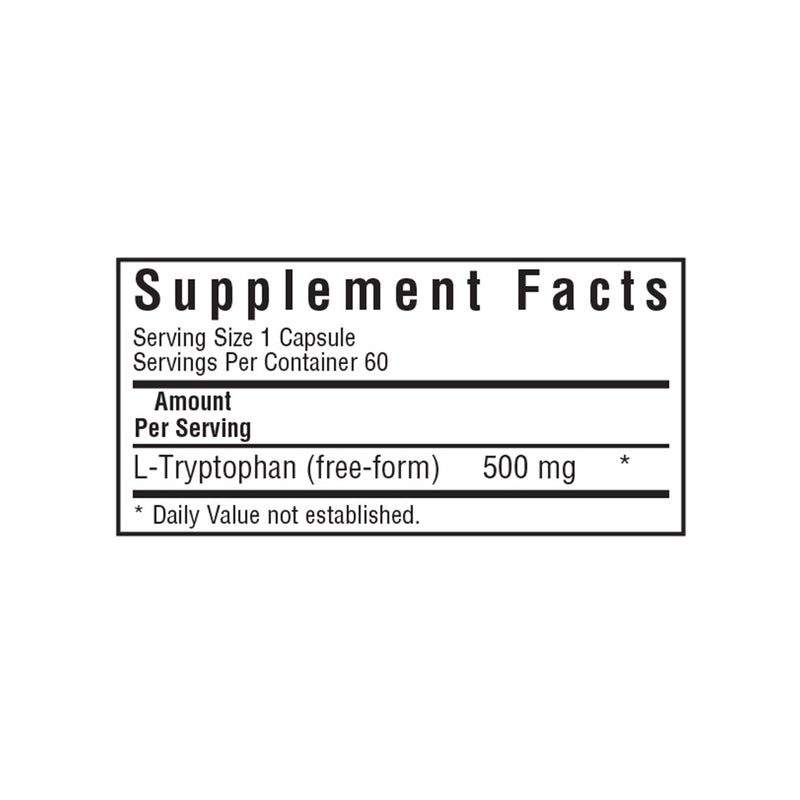Bluebonnet L-Tryptophan 500 mg 30 Veg Capsules - DailyVita