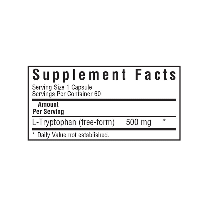 Bluebonnet L-Tryptophan 500 mg 60 Veg Capsules - DailyVita