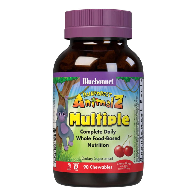 Bluebonnet Rainforest Animalz Whole Food Based Multiple Cherry 90 Chewable Tablets - DailyVita