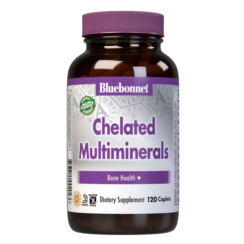 Bluebonnet Chelated Multi Minerals (with Iron) 120 Caplets - DailyVita