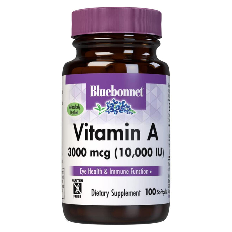 Bluebonnet Vitamin A 3000 mcg (10000 IU) 100 Softgels - DailyVita
