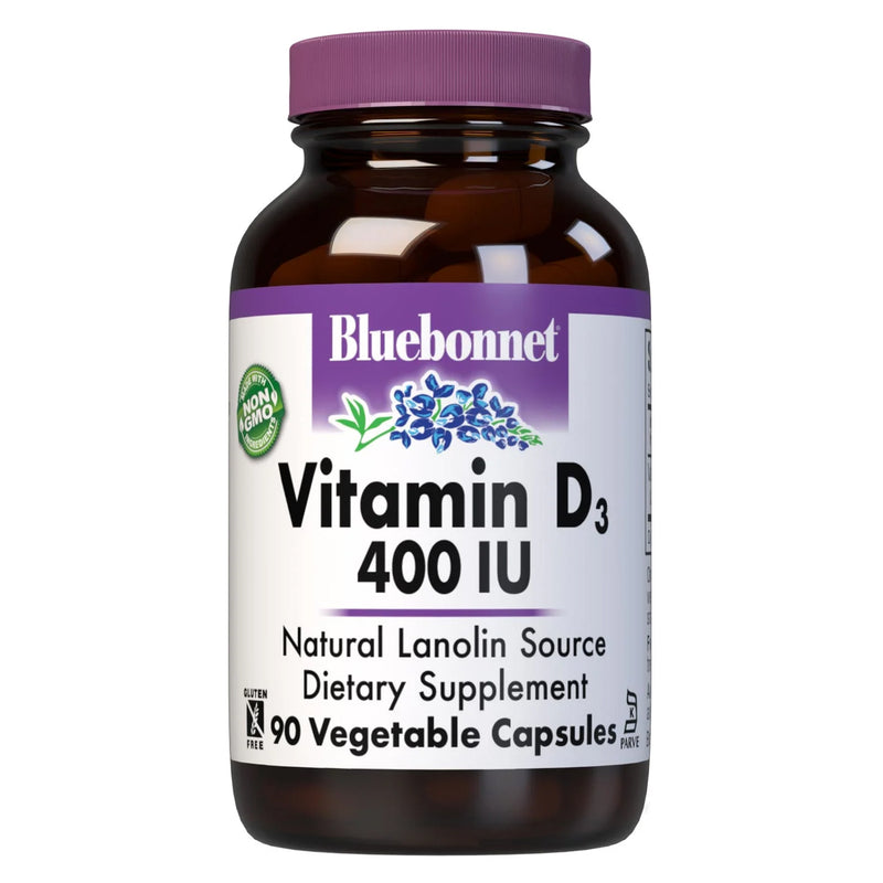 Bluebonnet Vitamin D3 10 mcg (400 IU) 90 Veg Capsules - DailyVita