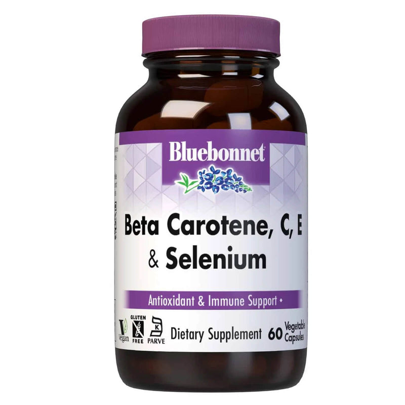 Bluebonnet Beta Carotene C E & Selenium 60 Veg Capsules - DailyVita