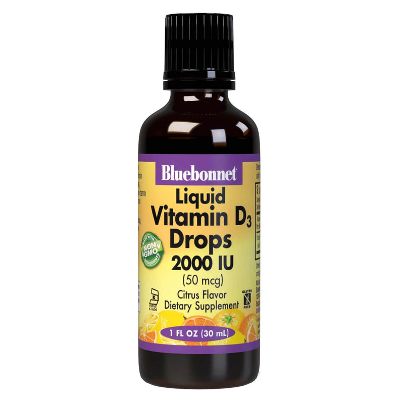Bluebonnet Liquid Vitamin D3 Drops 50 mcg (2000 IU) Citrus 1 fl oz - DailyVita