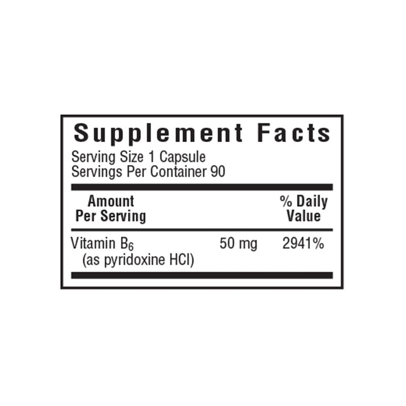 Bluebonnet Vitamin B-6 50 mg 90 Veg Capsules - DailyVita