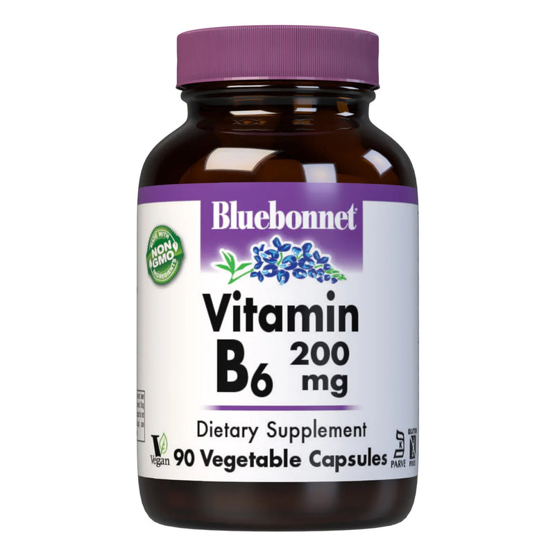 Bluebonnet Vitamin B-6 200 mg 90 Veg Capsules - DailyVita