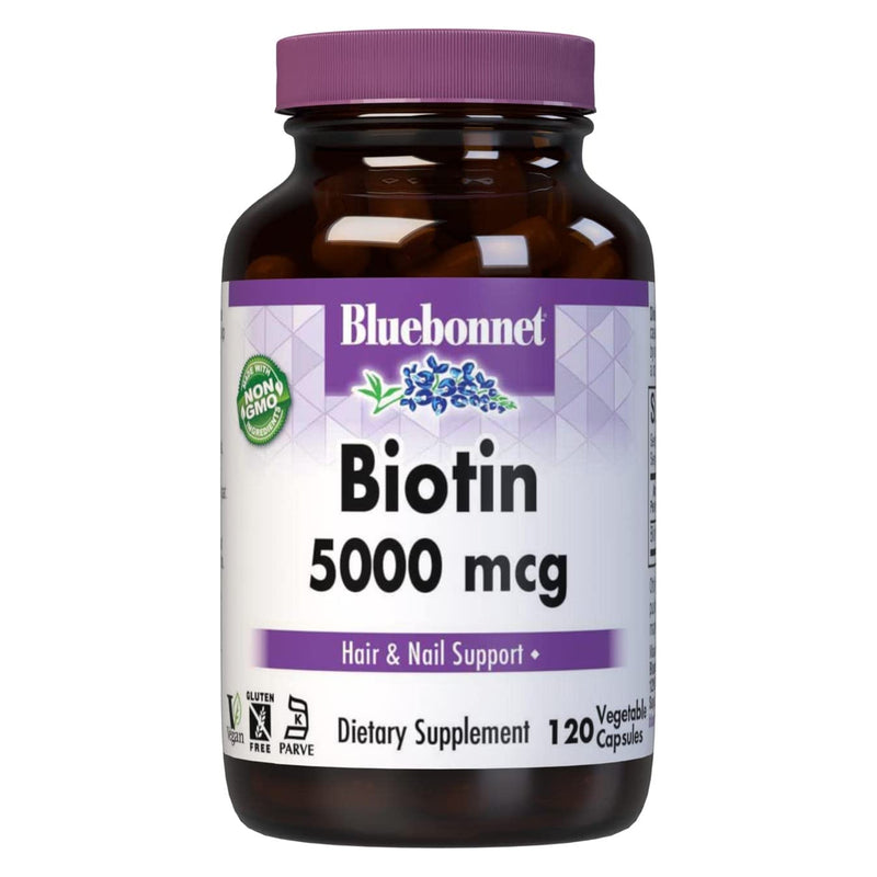Bluebonnet Biotin 5000 mcg 120 Veg Capsules - DailyVita