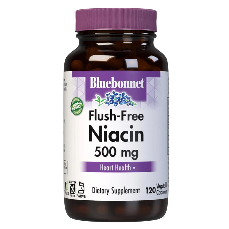 Bluebonnet Flush Free Niacin 500 mg 120 Veg Capsules - DailyVita