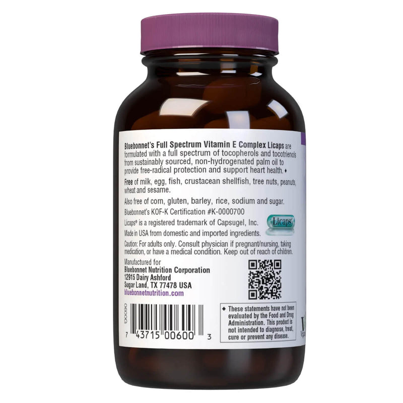 Bluebonnet Full Spectrum Vitamin E Complex 30 Liquid Capsules - DailyVita