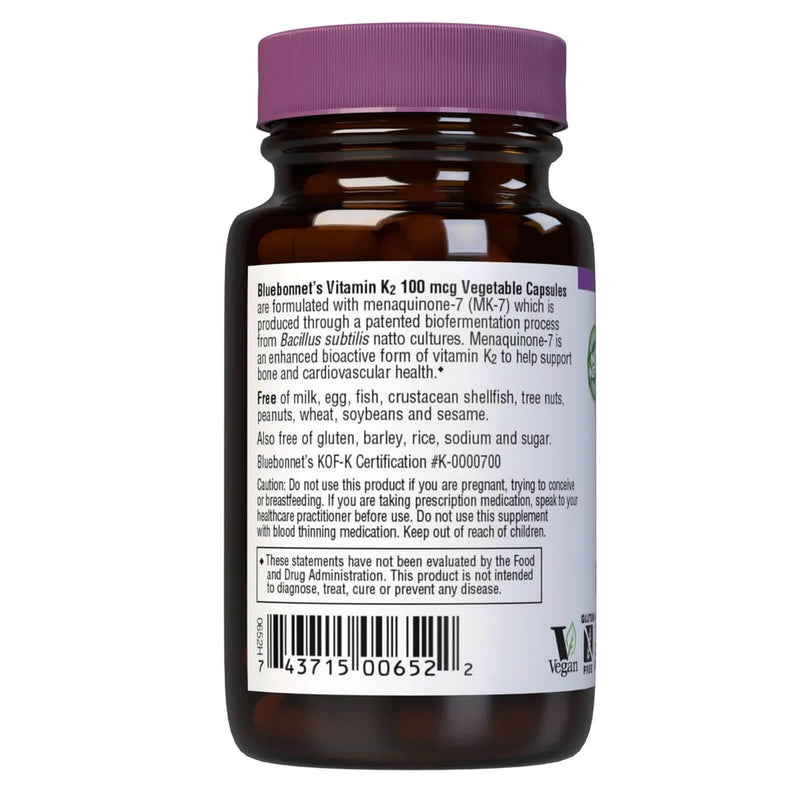 Bluebonnet Vitamin K-2 100 mcg 50 Veg Capsules - DailyVita