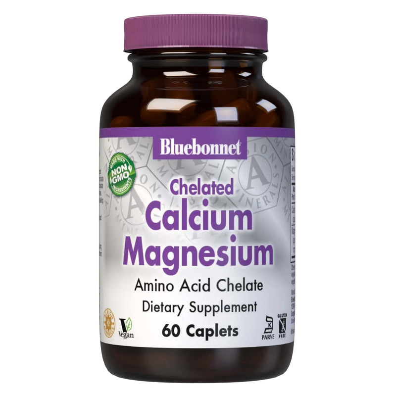 Bluebonnet Chelated Calcium Magnesium 60 Caplets - DailyVita