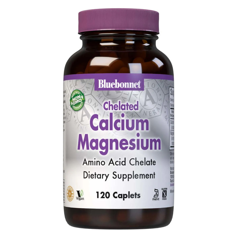 Bluebonnet Chelated Calcium Magnesium 120 Caplets - DailyVita