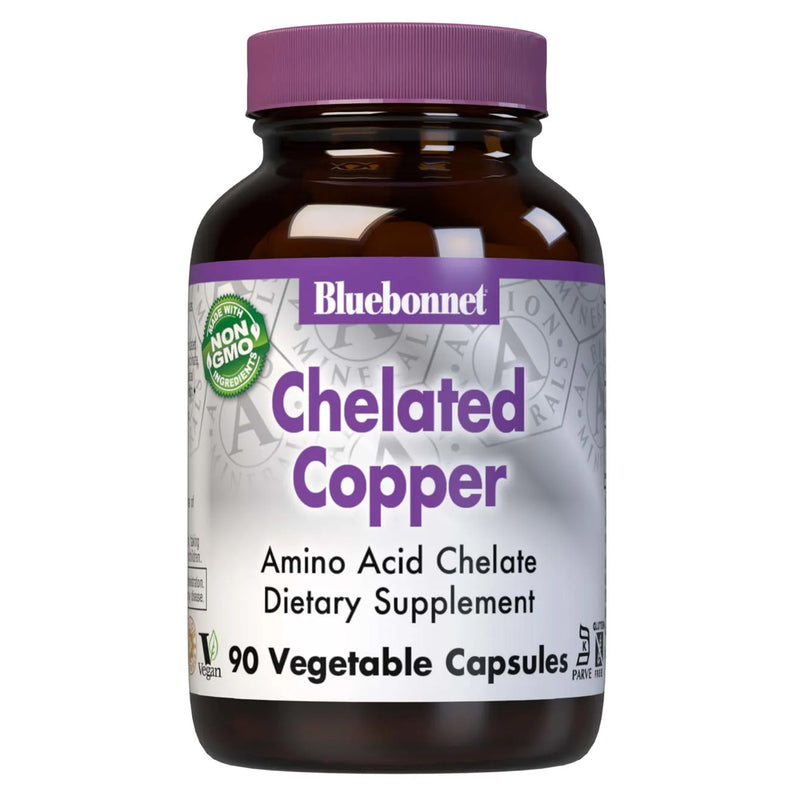 Bluebonnet Chelated Copper 3 mg 90 Veg Capsules - DailyVita