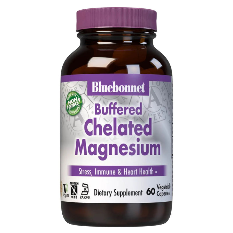 Bluebonnet Buffered Chelated Magnesium 200 mg 60 Veg Capsules - DailyVita