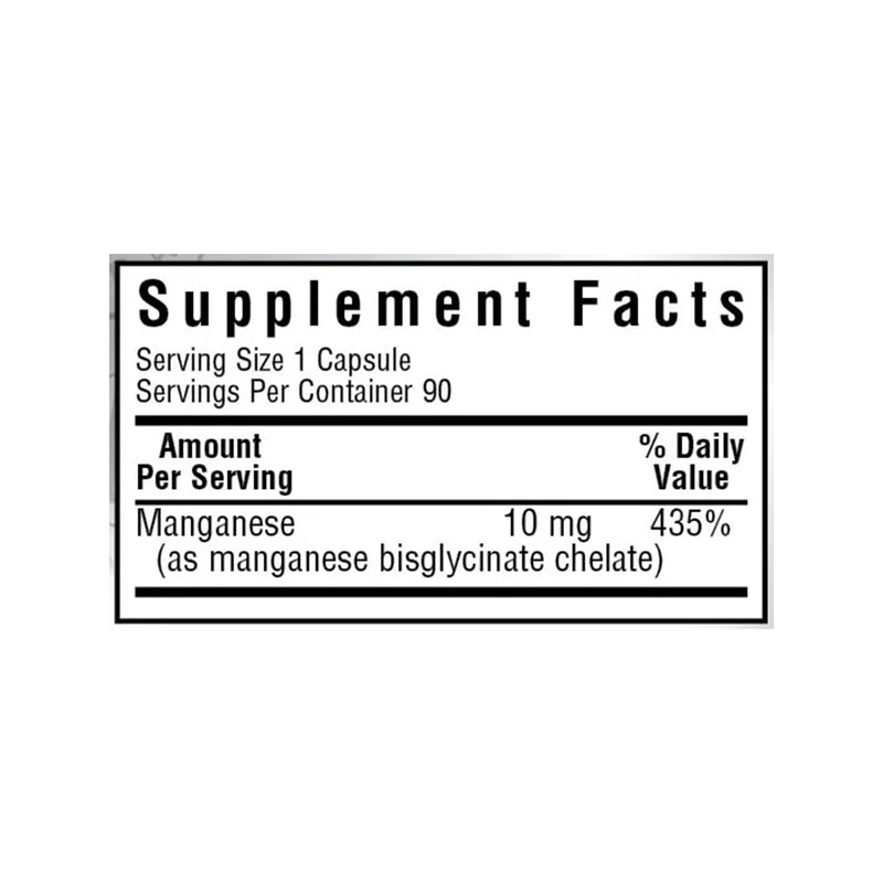 Bluebonnet Chelated Manganese 10 mg 90 Veg Capsules - DailyVita