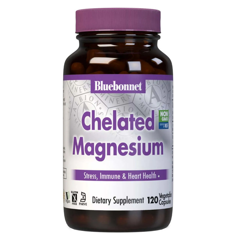 Bluebonnet Chelated Magnesium 120 Veg Capsules - DailyVita