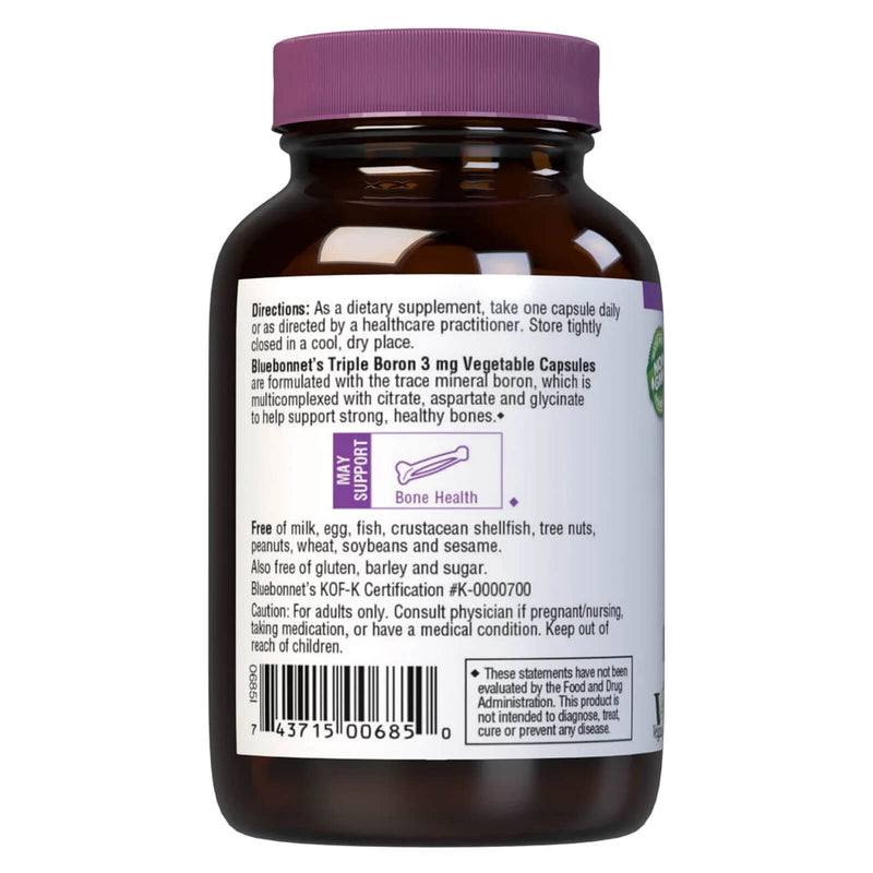 Bluebonnet Triple Boron 3 mg 90 Veg Capsules - DailyVita
