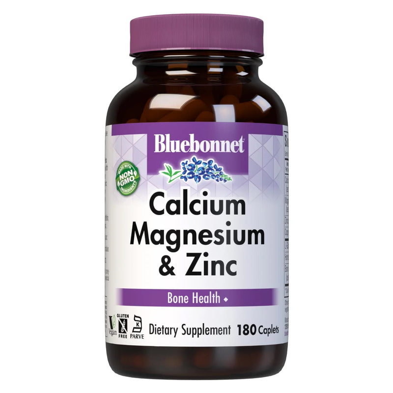 Bluebonnet Calcium Magnesium Zinc 180 Caplets - DailyVita