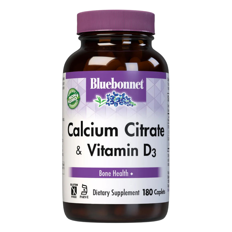 Bluebonnet Calcium Citrate & Vitamin D3 180 Caplets - DailyVita