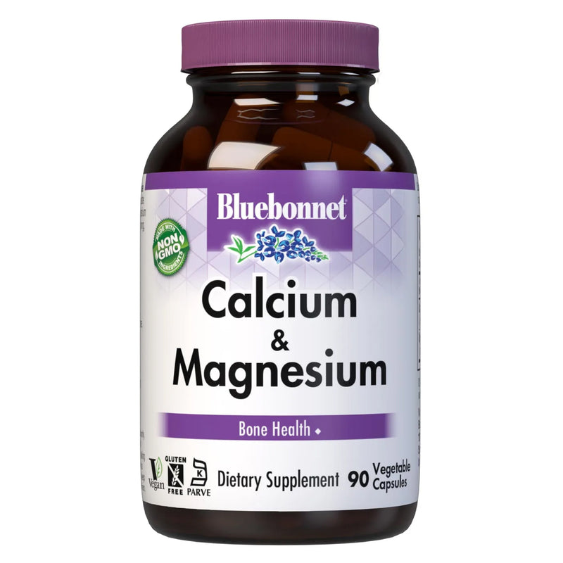Bluebonnet Calcium & Magnesium 90 Veg Capsules - DailyVita