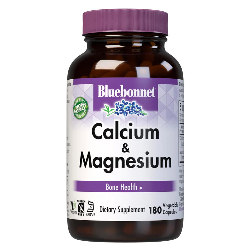 Bluebonnet Calcium & Magnesium 180 Veg Capsules - DailyVita