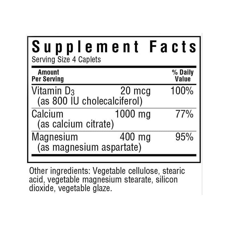 Bluebonnet Calcium Citrate Magnesium & Vitamin D3 90 Caplets - DailyVita