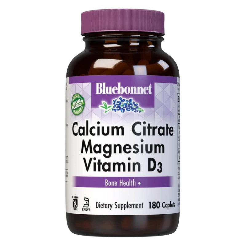 Bluebonnet Calcium Citrate Magnesium & Vitamin D3 180 Caplets - DailyVita
