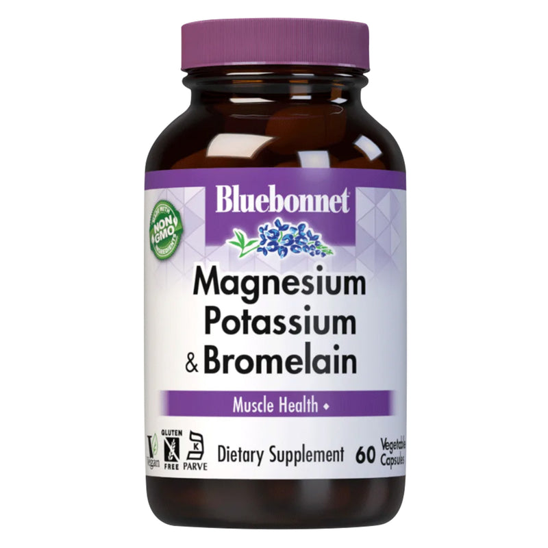 Bluebonnet Magnesium Potassium & Bromelain 60 Veg Capsules - DailyVita
