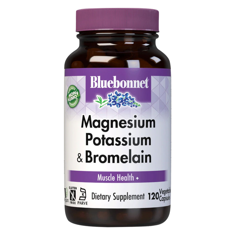 Bluebonnet Magnesium Potassium & Bromelain 120 Veg Capsules - DailyVita